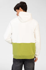 Men's Two-Tone Hoodie Sweatshirt With Text Print On The Front