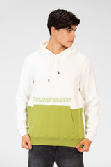 Men's Two-Tone Hoodie Sweatshirt With Text Print On The Front