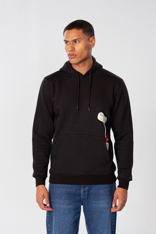 Men's Slim Fit Hoodie Sweatshirt With Side Print