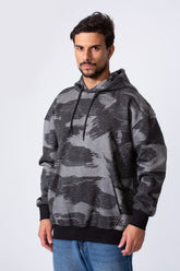 Men's Camo Melton Regular Fit Hooded Long Sleeves Sweatshirt