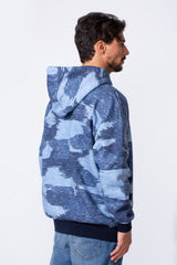 Men's Camo Melton Regular Fit Hooded Long Sleeves Sweatshirt