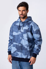 Men's Camo Melton Regular Fit Hooded Long Sleeves Sweatshirt