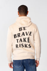 Men's Slim Fit Hoodie Sweatshirt With Text Print