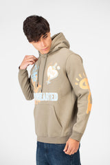 Men's Long Sleeve Printed Hoodie With Front Pocket
