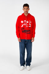 Men's Hooded Zipper Sweatshirt In Melton material