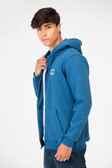 سويت شيرت أساسي للرجال بغطاء رأس وسحاب أمامي