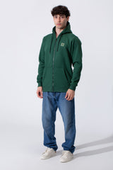 Men's Tomato Slim Fit Hood Sweatshirt With Full Front Zipper And Pockets