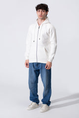 Men's Tomato Slim Fit Hood Sweatshirt With Full Front Zipper And Pockets