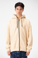 Men's Oversized Basic Hood Sweatshirt With Full Zippers