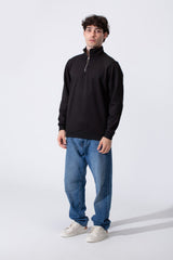 Men's Basic Half-Zip Slim Fit Long Sleeve Sweatshirt