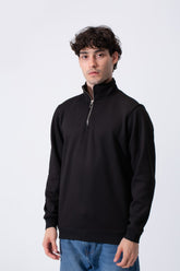 Men's Basic Half-Zip Slim Fit Long Sleeve Sweatshirt
