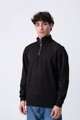 Men's Basic Half-Zip Slim Fit Long Sleeve Sweatshirt