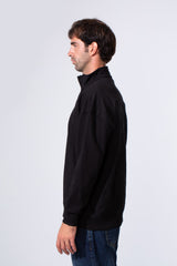 Men's Half Zip Melton Regular Fit Sweatshirt With A Distinctive Back Print