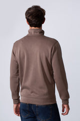 Men's Front Half Zip Slim Fit Long Collar Sweatshirt