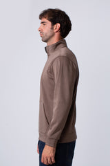 Men's Front Half Zip Slim Fit Long Collar Sweatshirt