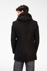 Men's Long Hooded Coat With Long Sleeves
