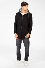 Men's Long Hooded Coat With Long Sleeves