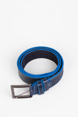 Men's Classic Belt With Blue Sides