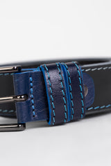 Men's Classic Belt With Blue Sides