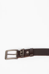 Men's Plain Leather Casual Belt With Basic Details