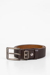 Men's Plain Leather Casual Belt With Basic Details