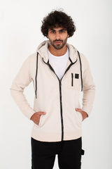 Men's Hooded Full Zipper Basic With Front & Side Pockets Padded Sweatshirt