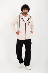 Men's Hooded Full Zipper Basic With Front & Side Pockets Padded Sweatshirt