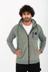Men's Hooded Full Zipper Basic With Front & Side Pockets Padded Sweatshirt