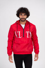 Men's Casual Half Zipper Front Printed Waterproof Sweatshirt