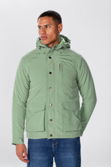 Men's Waterproof Hooded Jacket With Front Pockets