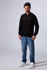Men's Slim Fit Cotton Transparent Hood Pullover With Long Sleeves
