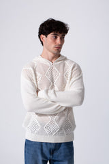 Men's Slim Fit Cotton Transparent Hood Pullover With Long Sleeves