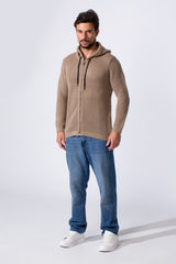 Men's Transparent Zip-Up Hood Slim Fit Pullover