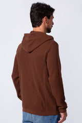 Men's Slim Fit Cotton Hood Pullover With Long Sleeves And Pockets