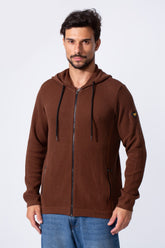 Men's Slim Fit Cotton Hood Pullover With Long Sleeves And Pockets