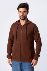 Men's Slim Fit Cotton Hood Pullover With Long Sleeves And Pockets