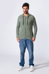 Men's Slim Fit Cotton Hood Pullover With Long Sleeves And Pockets
