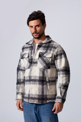 Men's Slim Fit Wool Winter Shirt With Long Sleeves And Pockets