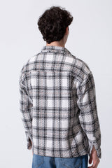 Men's Winter Wool Slim Fit Shirt With Front Pocket And Long Sleeves