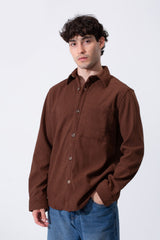 Men's Long Sleeved Winter Regular Fit Velvet Shirt