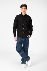 Men's Velvet Long Sleeves Shirt With Front Pockets