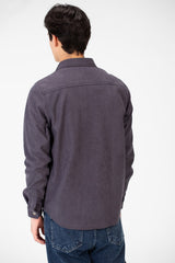 Men's Velvet Long Sleeves Shirt With Front Pockets
