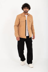 Men's Regular Fit Padded Soft Wool Front Pockets Shirt