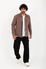 Men's Regular Fit Padded Soft Wool Front Pockets Shirt