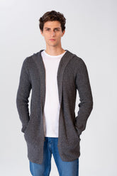 Men's Hooded Cotton Cardigan Pullover With Pockets