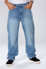 Men's Wide Leg Jeans Pants In Basic Colors