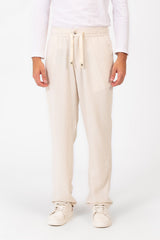 Men's Comfortable Linen basic Pants With A Drawstring In The Middle And Modern Basic Ssummer Ccolors
