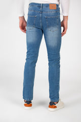 Men's Used Slim Fit Tomato Jeans Pants With Essential Details And Five Pockets