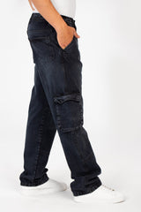 Men's Cargo Jeans Pants With A Modern Fit And Side Pockets