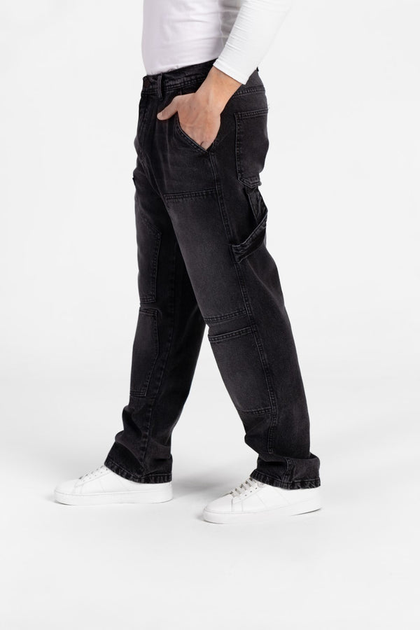 Men's Front And Back Pockets Cargo Jeans Pants In Modern Cut